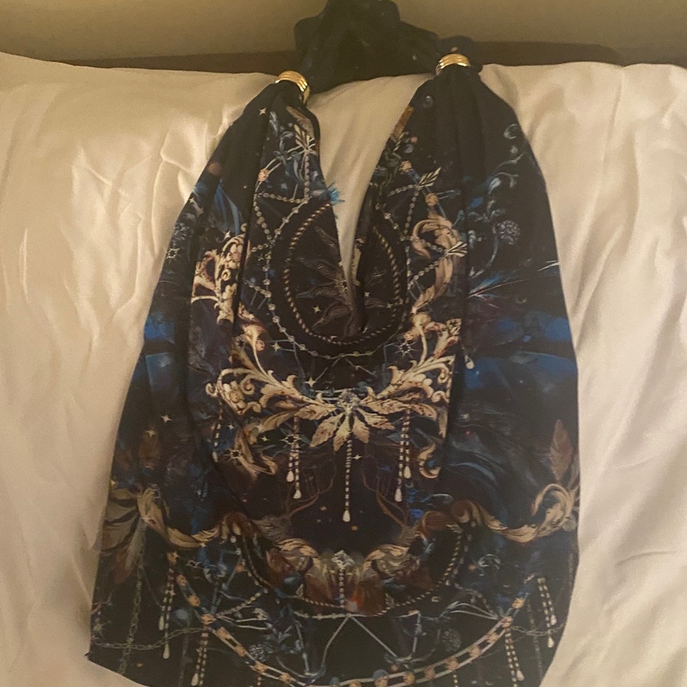 Johnny Was Blue and Gold Beach Bag - Picture 6 of 7